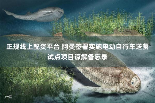 正规线上配资平台 阿曼签署实施电动自行车送餐试点项目谅解备忘录