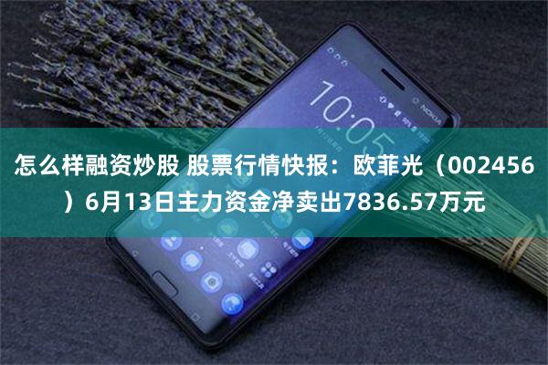 怎么样融资炒股 股票行情快报：欧菲光（002456）6月13日主力资金净卖出7836.57万元