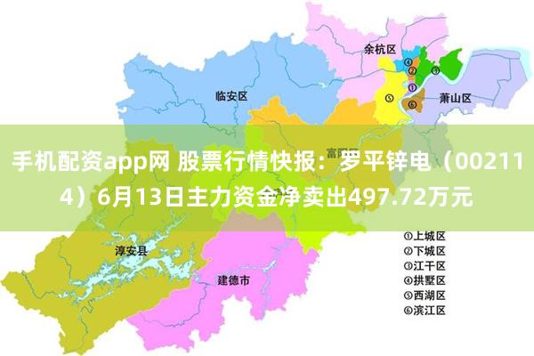 手机配资app网 股票行情快报：罗平锌电（002114）6月13日主力资金净卖出497.72万元